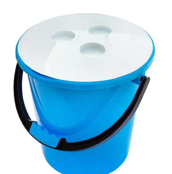 Відро пластикове 10 літрів з кришкою блакитне Горизонт